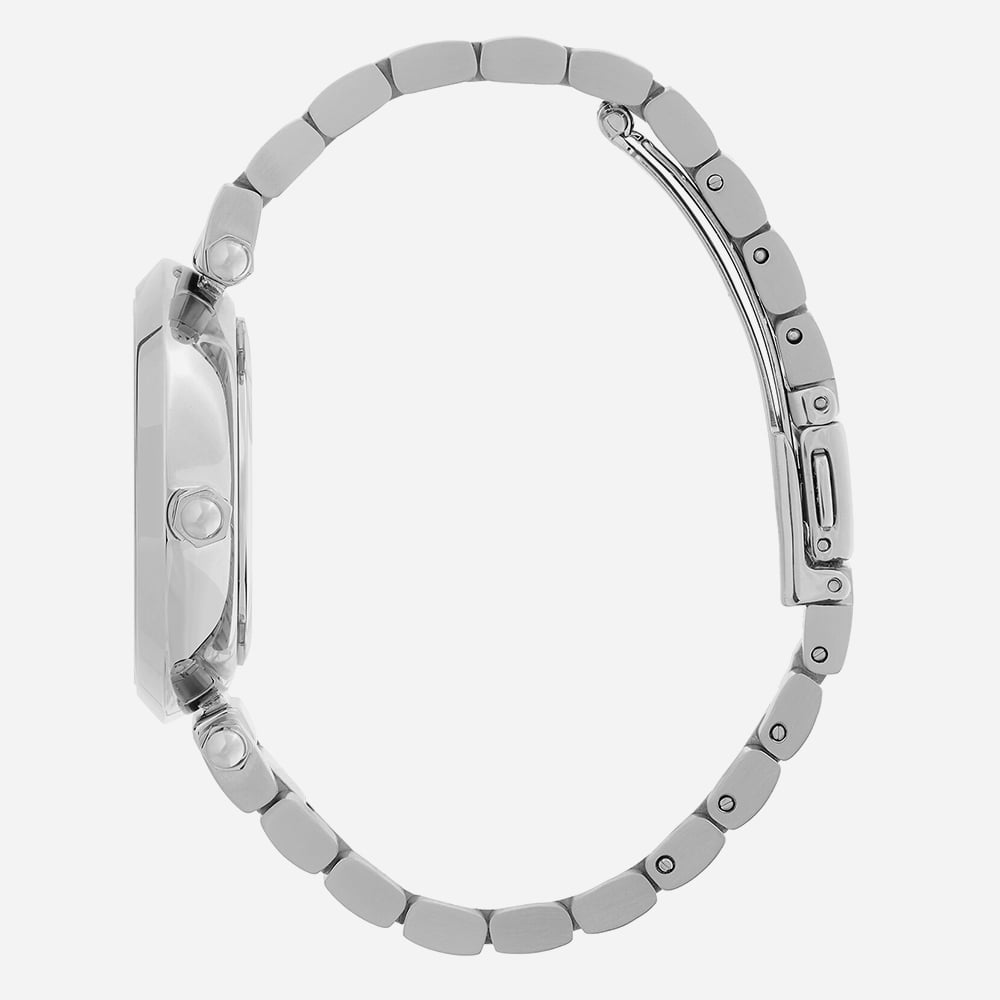 Olivia Burton Signature Silver Tone Foral Crystal White Dial Watch 24000042