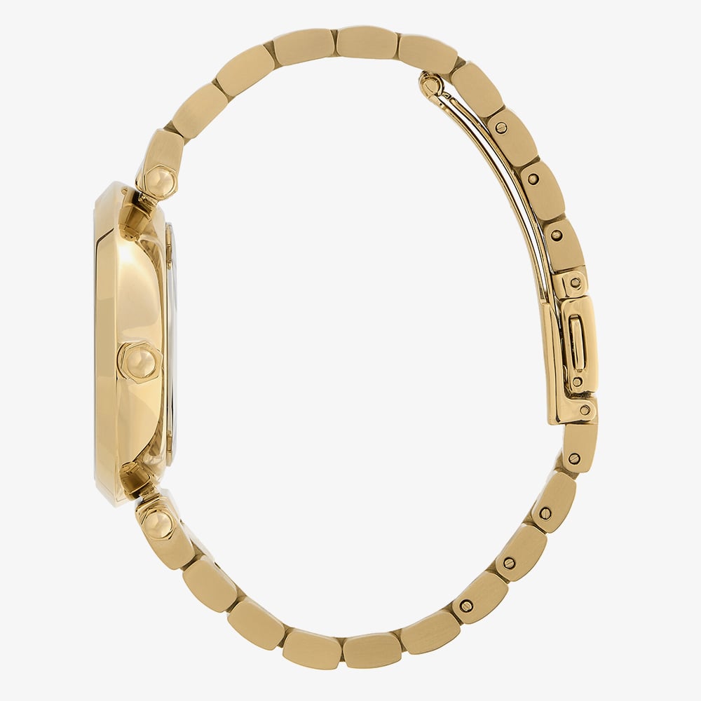Olivia Burton Signature Gold Tone Floral Crystal Green Dial Watch 24000043