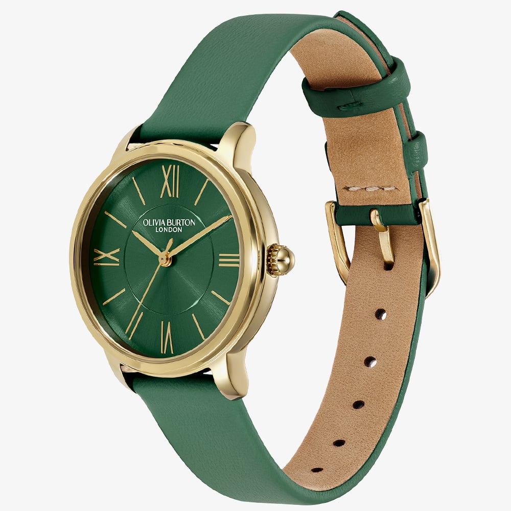 Olivia Burton Ladies Westbourne Green Leather Strap Watch 24000352
