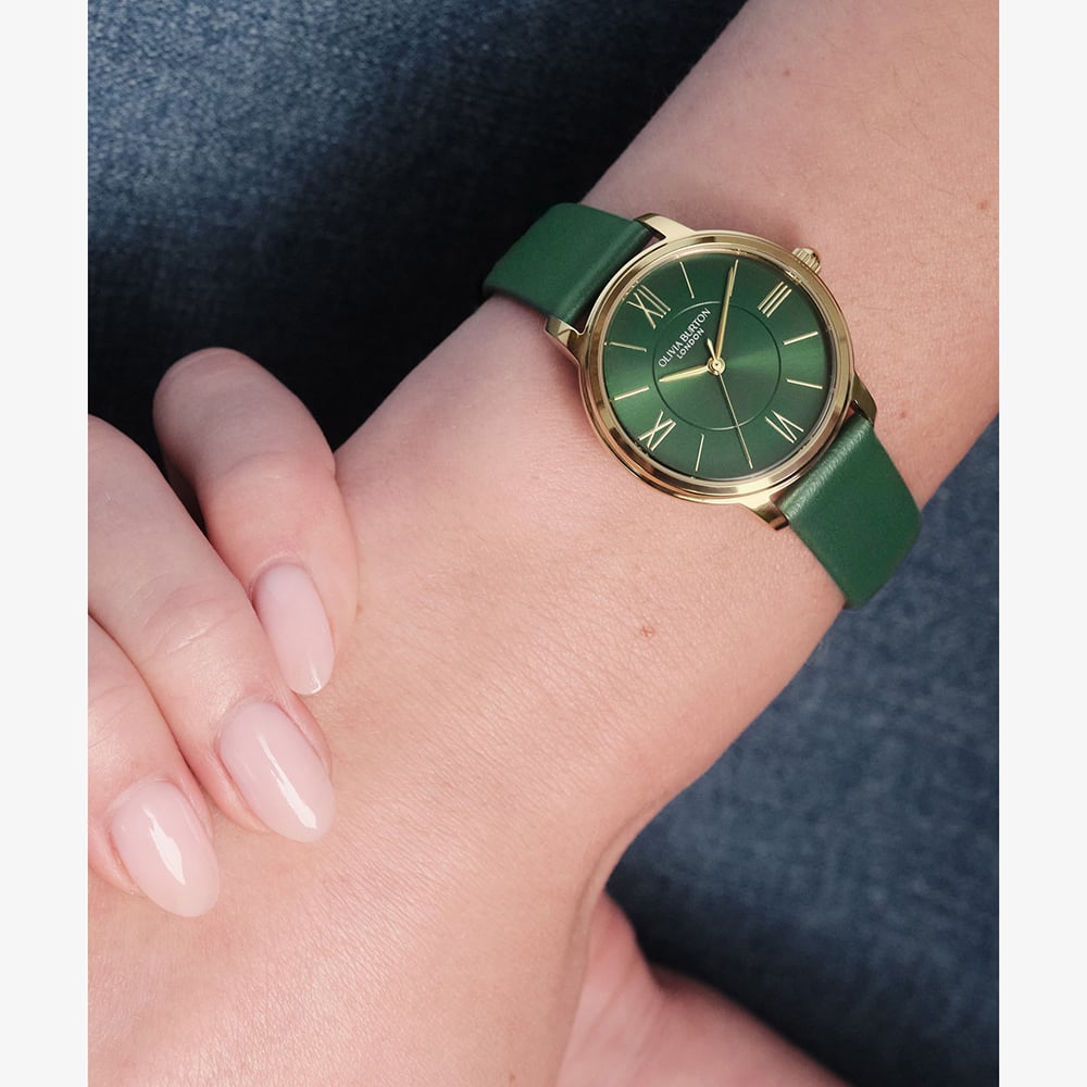 Olivia Burton Ladies Westbourne Green Leather Strap Watch 24000352
