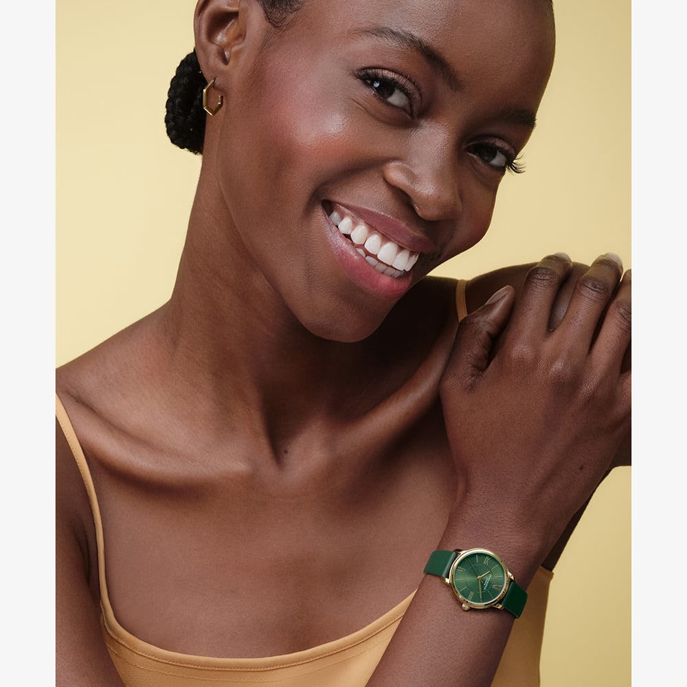 Olivia Burton Ladies Westbourne Green Leather Strap Watch 24000352