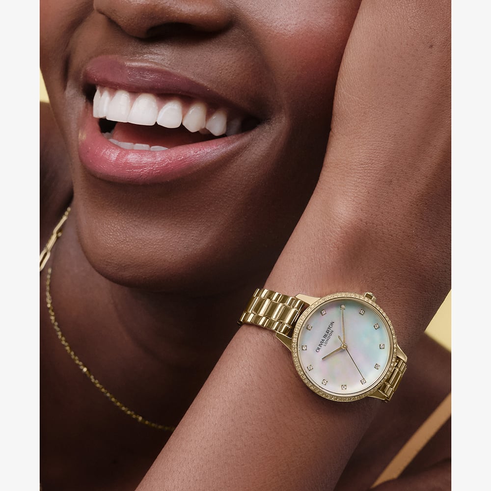 Olivia Burton Ladies Captivate Gold Plated Bracelet Watch 24000347
