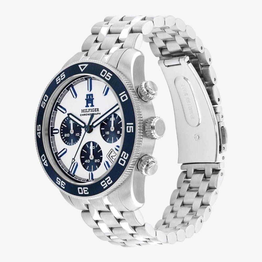 Tommy Hilfiger Mens TH85 Silver Chronograph Watch 1792157