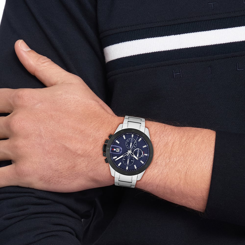 Tommy Hilfiger Mens Jameson Blue Dial Chronograph Watch 1792198