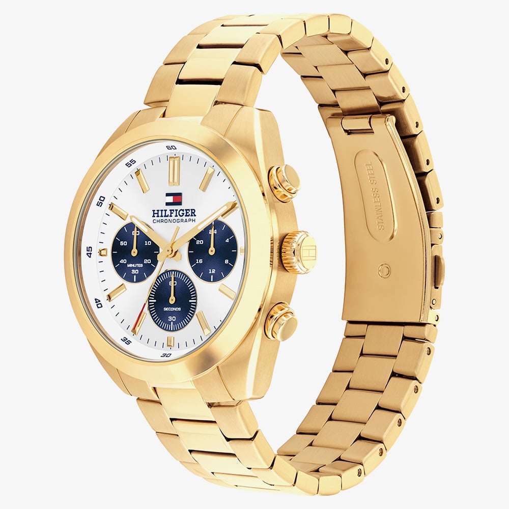 Tommy Hilfiger Mens Hudson Chronograph Gold Tone Watch 1710723