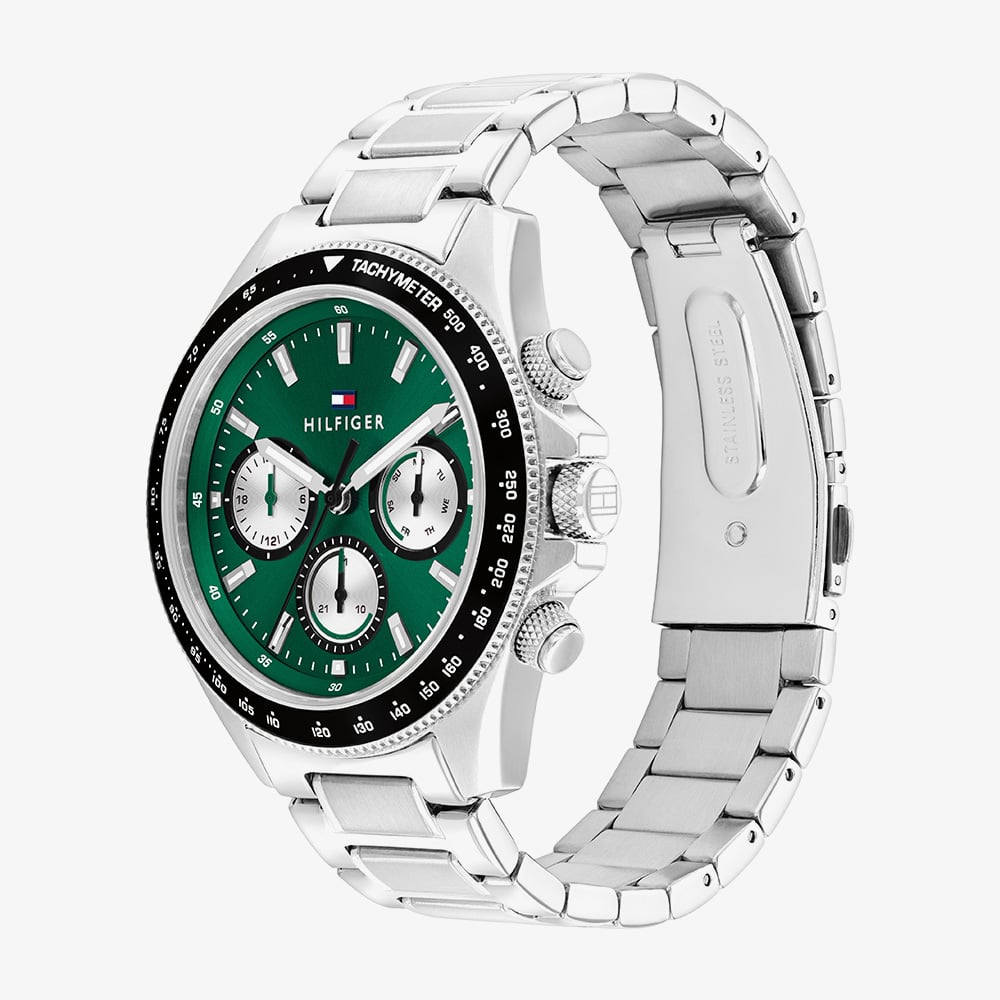 Tommy Hilfiger Mens Clark Green Dial Bracelet Watch 1792211