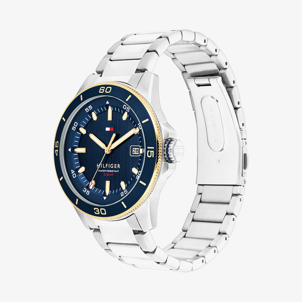 Tommy Hilfiger Mens Remy Blue Dial Bracelet Watch 1792229