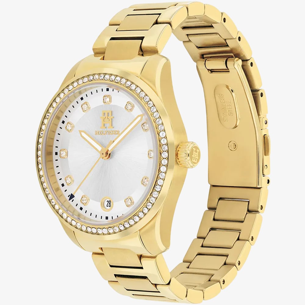 Tommy Hilfiger Ladies TH85 Gold Stone Set Watch 1782758