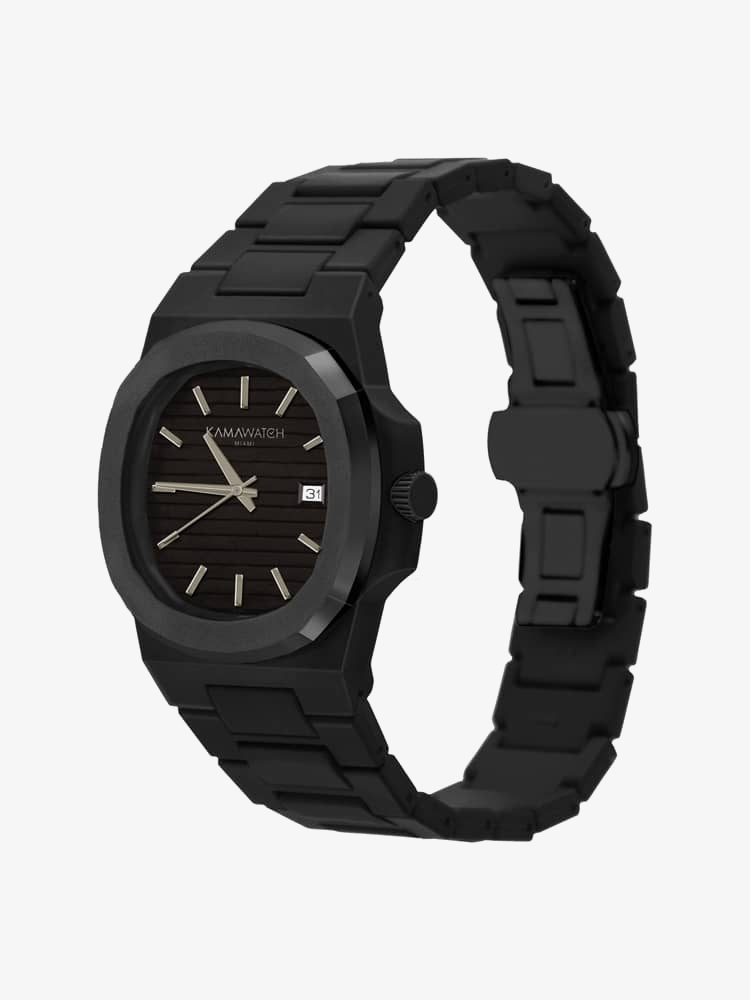 KAMAWATCH Vintage Dynamo Black and Green Camo Plastic Bracelet Watch KWP21