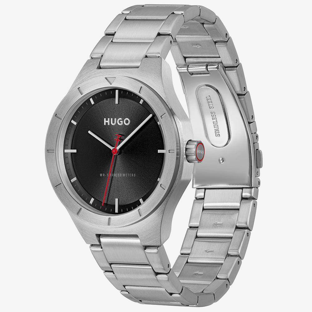 HUGO Mens #Lit Silver Bracelet Watch 1530447