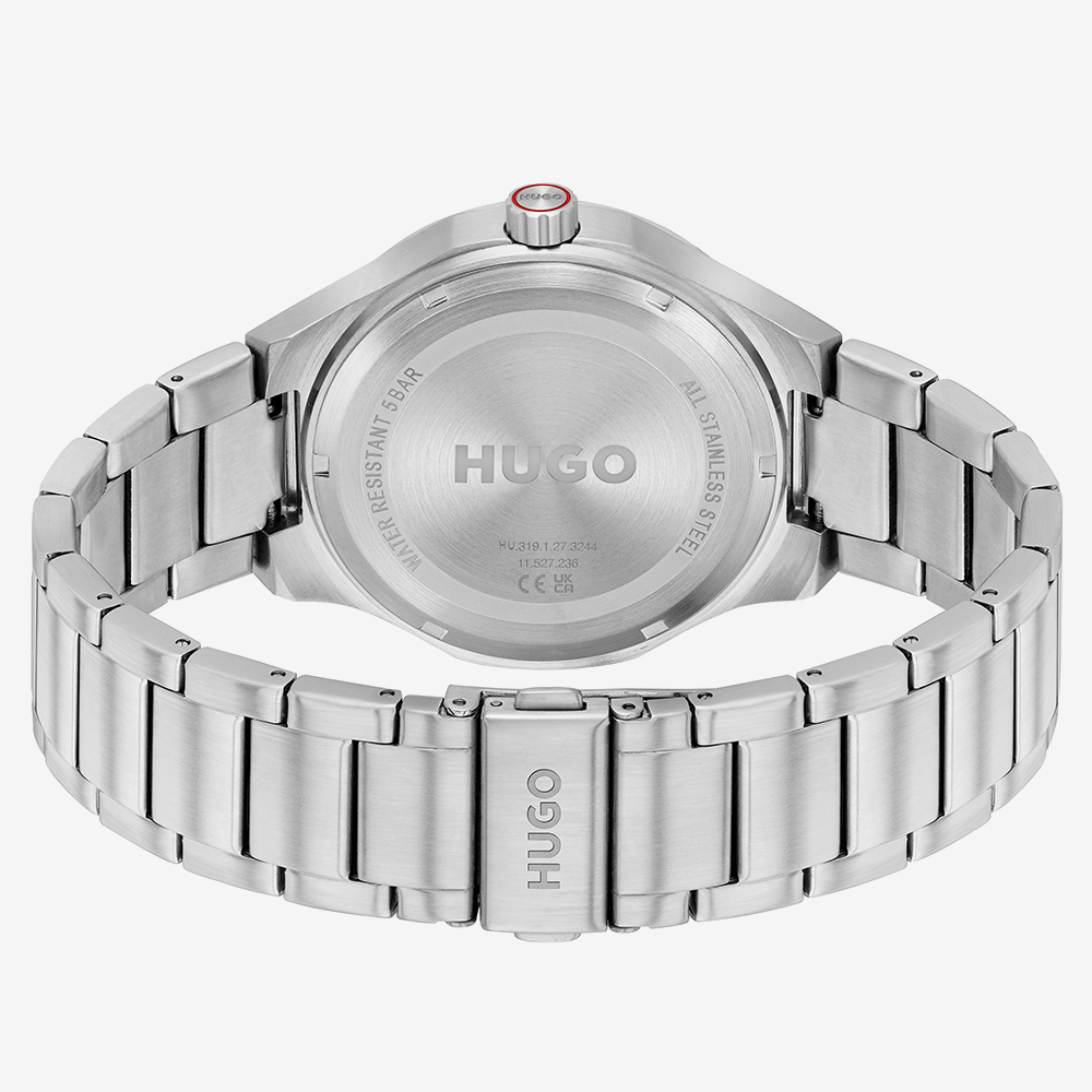 HUGO Mens #Lit Silver Bracelet Watch 1530447