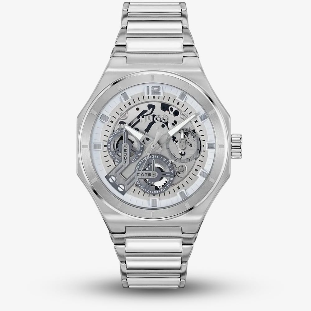HUGO Mens #Grail Skeleton Dial Bracelet Watch 1530377