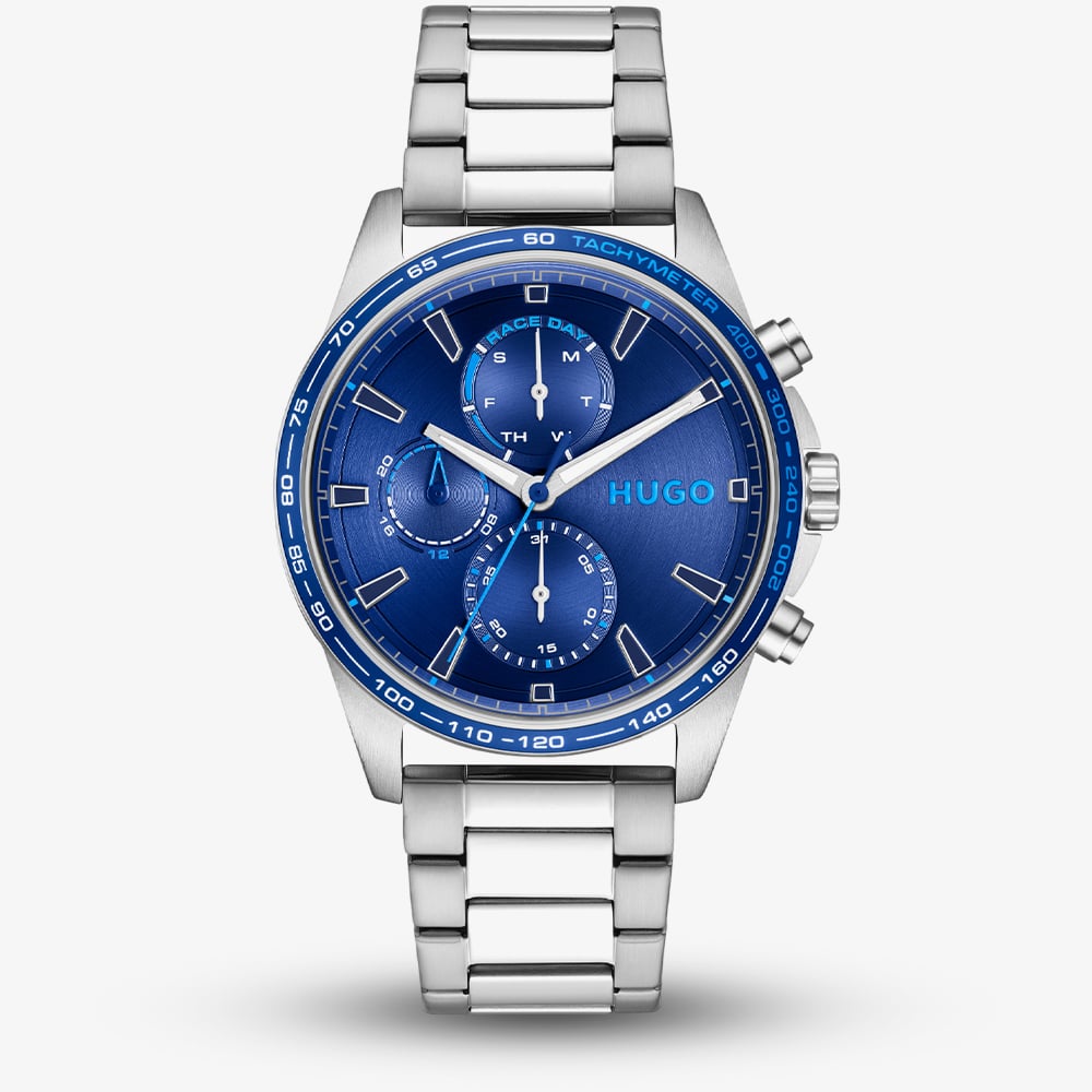 HUGO Mens #Drift Blue Dial Bracelet Watch 1530477