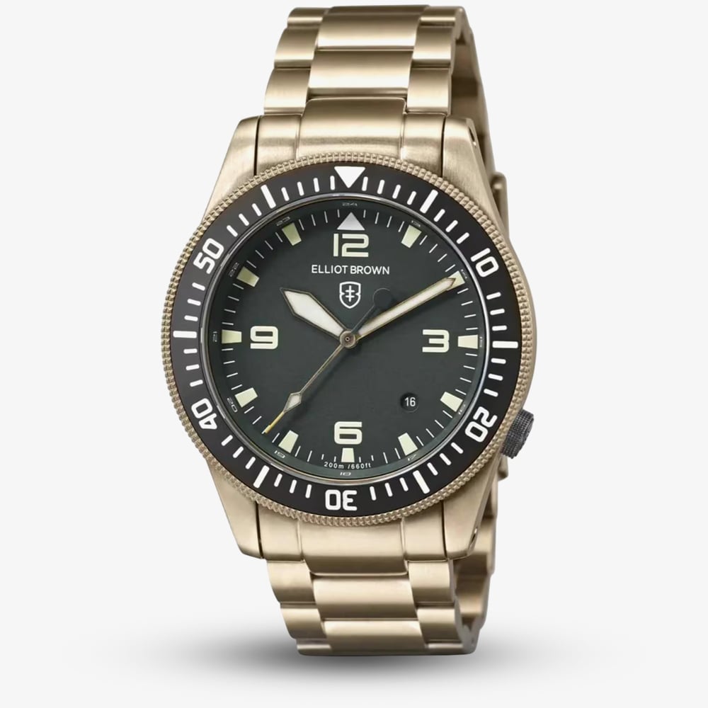 Product photograph of Elliot Brown Holton Professional Nivo Bronze Amp Green Watch 101-004-b12 from The Jewel Hut