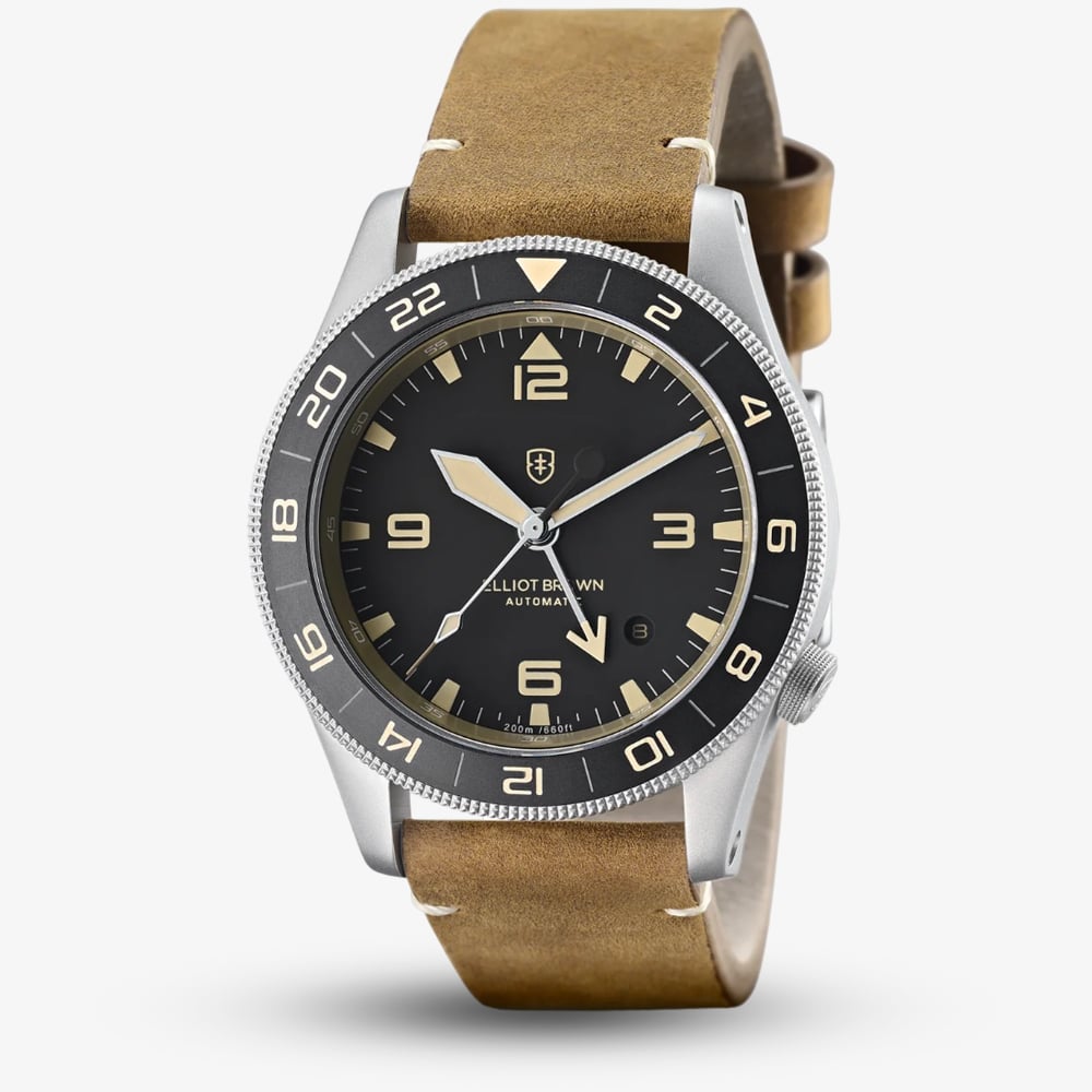 Product photograph of Elliot Brown Holton Professional Automatic Gmt Brown Watch 101-a21-l21 from The Jewel Hut