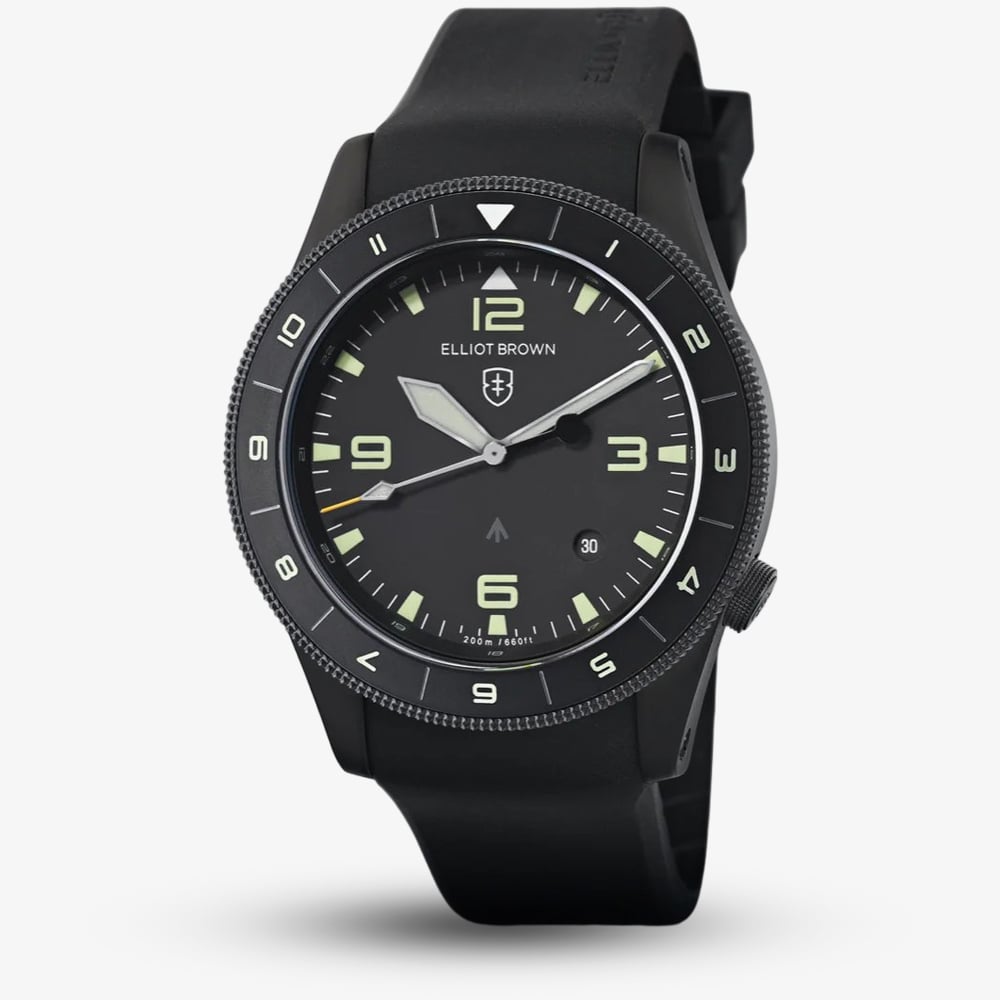 Product photograph of Elliot Brown Holton Professional Automatic Gmt Black Rubber Watch 101-a20-r06 from The Jewel Hut
