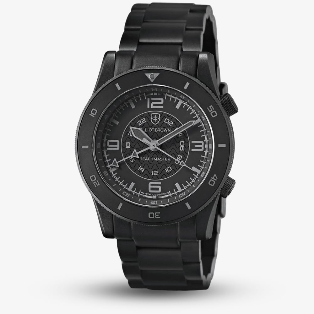 Product photograph of Elliot Brown Beachmaster Blackout Black Amp Grey Gmt Watch 0h0-621-b09 from The Jewel Hut