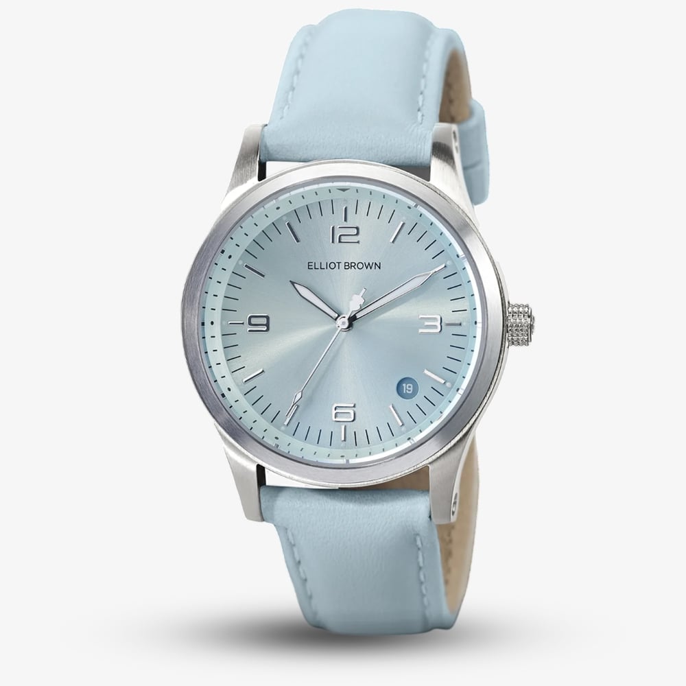 Product photograph of Elliot Brown Ladies Kimmeridge Blue Leather Strap Watch 405-015-l61 from The Jewel Hut