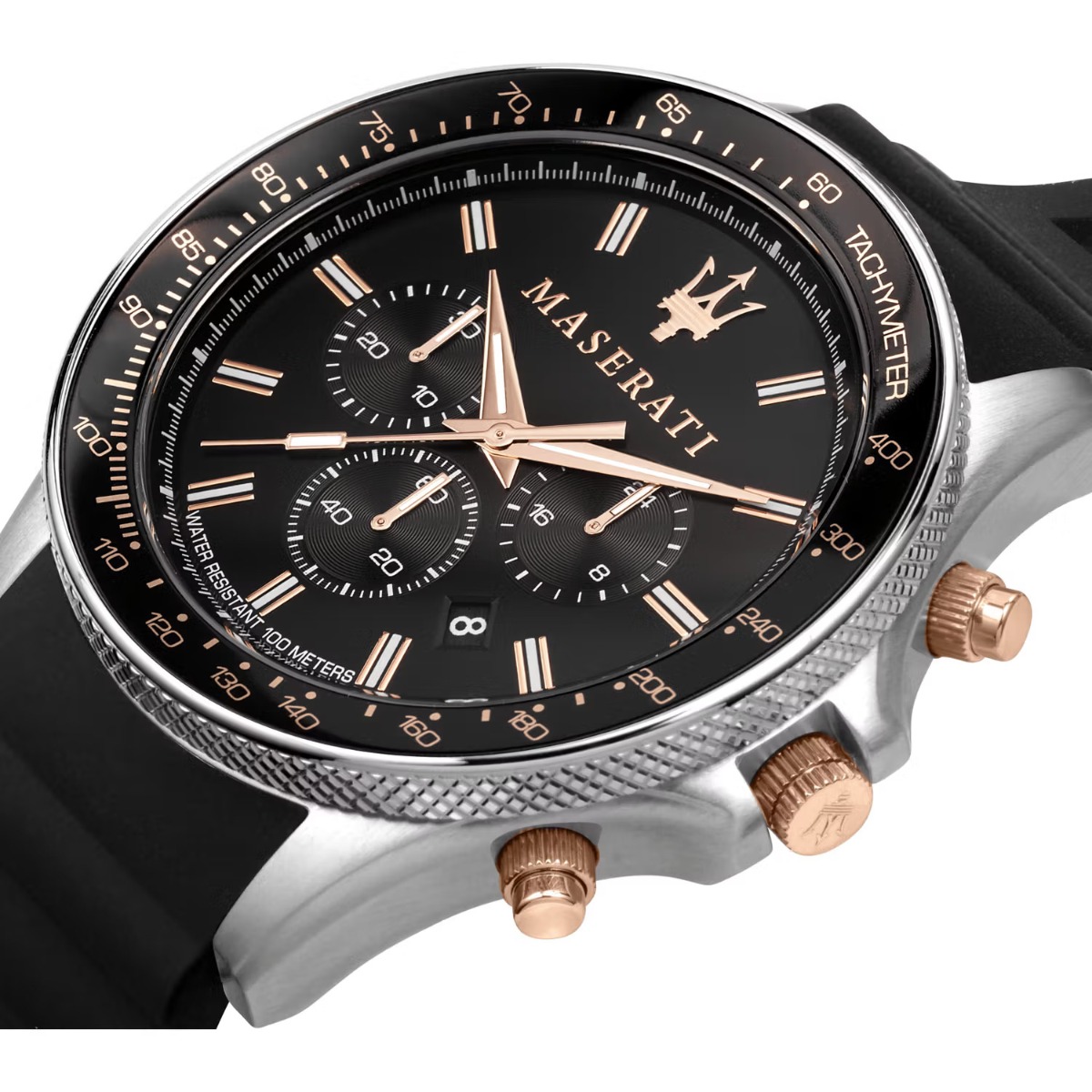 Maserati Mens Sfida Chronograph Black Rubber Strap Watch R8871640002