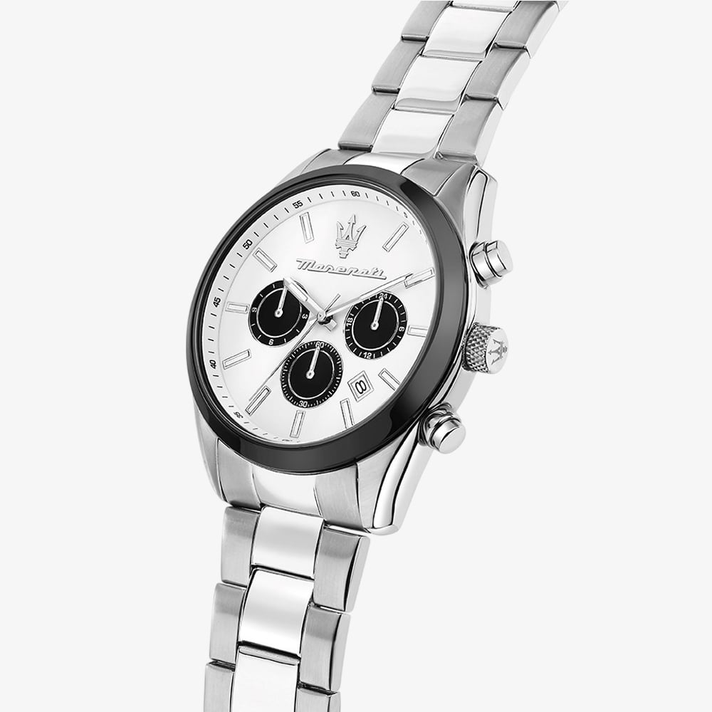 Maserati Mens Attrazione White Chronograph Watch MSR8853151004