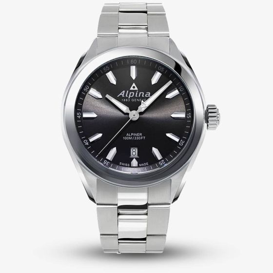 Alpina Mens Alpiner Black Dial Watch AL-240GS4E6B