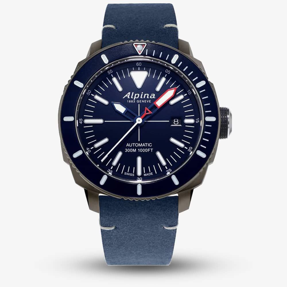 Alpina Mens Seastrong Diver 300 Navy Dial Watch AL-525LNN4TV6