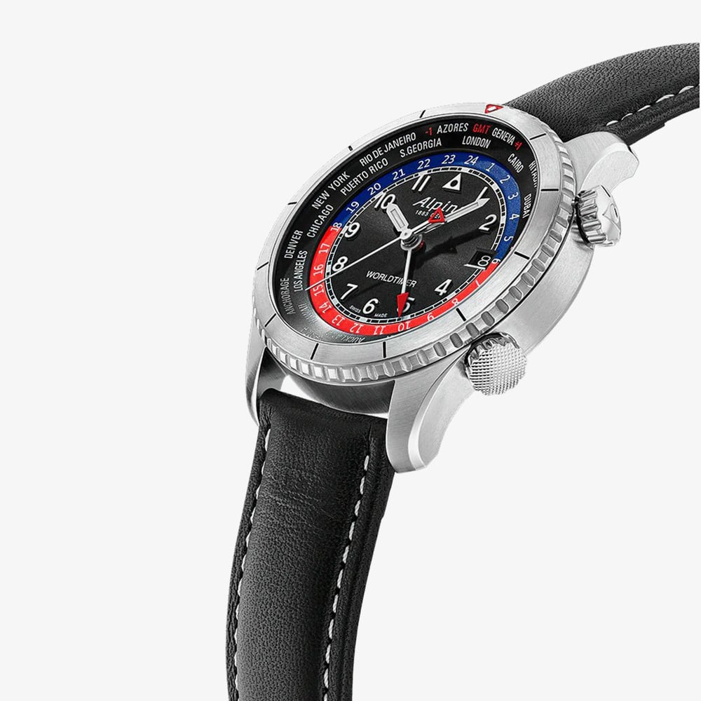 Alpina Mens Startimer Pilot Quartz Worldtimer Watch AL-255BRB4S26