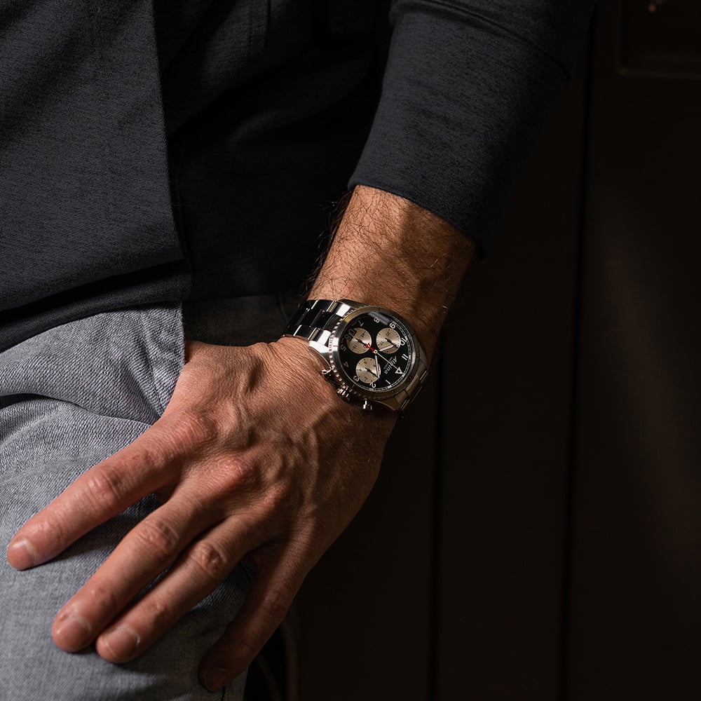 Alpina Mens Startimer Pilot Stainless Steel Chronograph Watch AL-372GRS4S26B