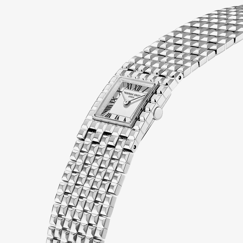 Frederique Constant Ladies Manchette Silver Tone White Dial Watch FC-200WR1MC6B