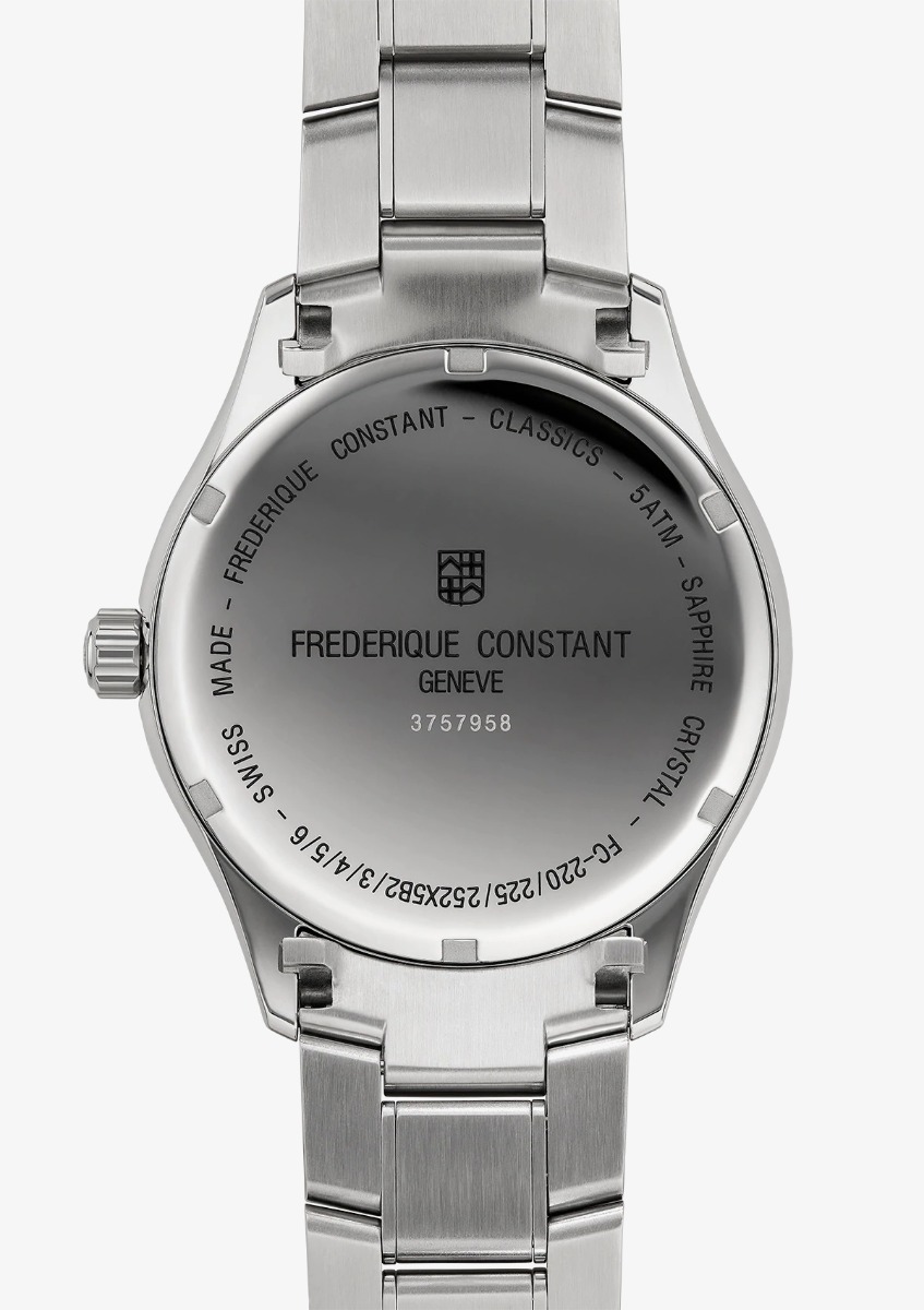Frederique Constant Mens Classic Blue Dial & Silver Strap Watch FC-220NS5B6B