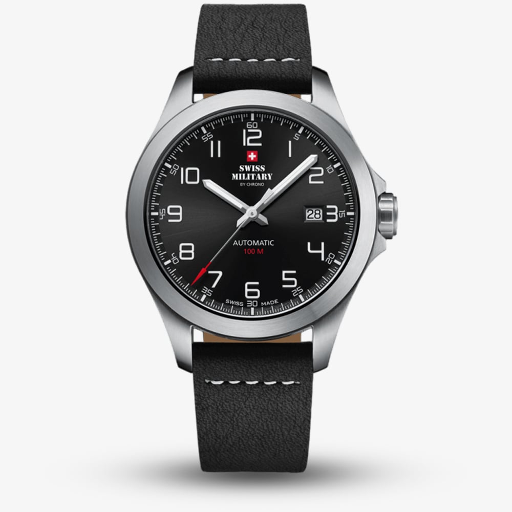 Click to view product details and reviews for Swiss Military Mens Automatic Black Leather Strap Watch Sma3407701. Click to view product details and reviews for Swiss Military Mens Automatic Black Leather Strap Watch Sma3407701.