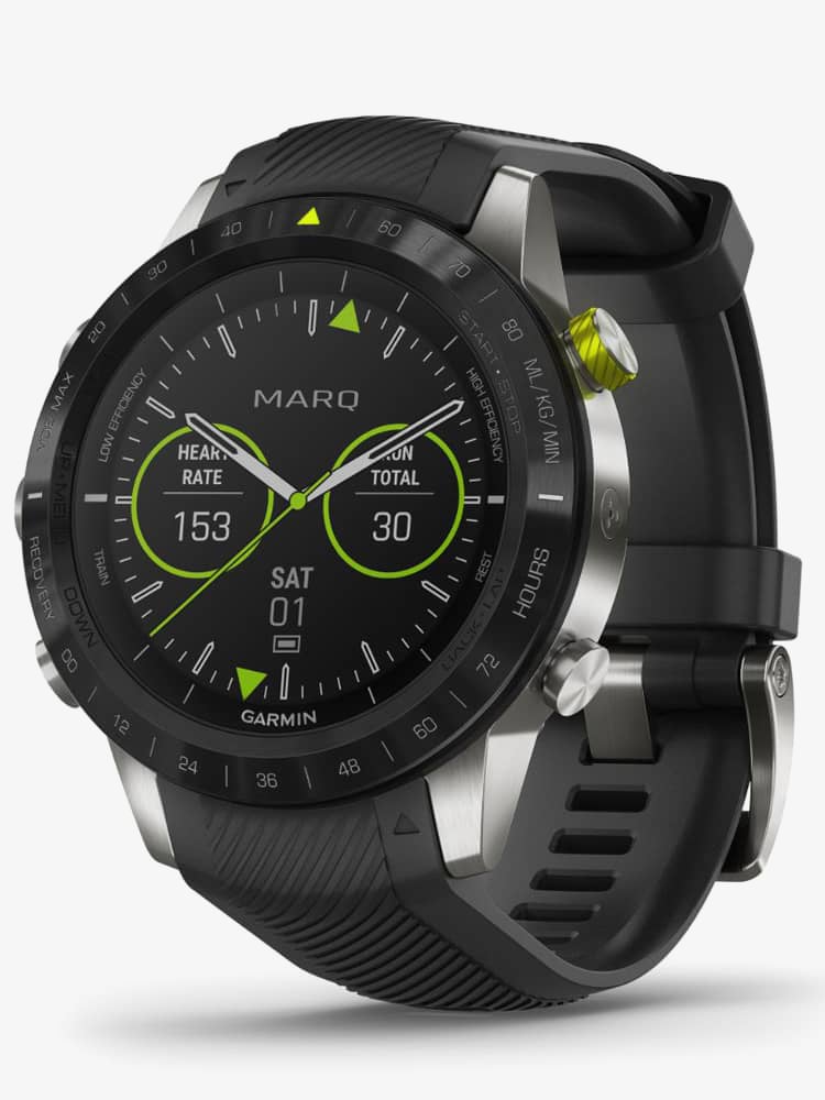 Garmin Mens Marq Athlete Titanium Black Rubber Strap Watch 010-02006-16 