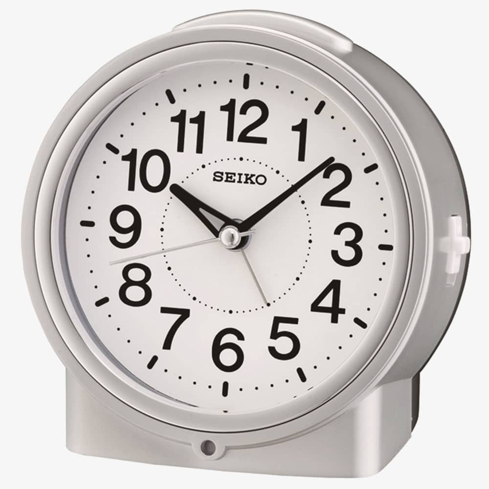 Seiko Clocks Silver Alarm Clock QHE117S