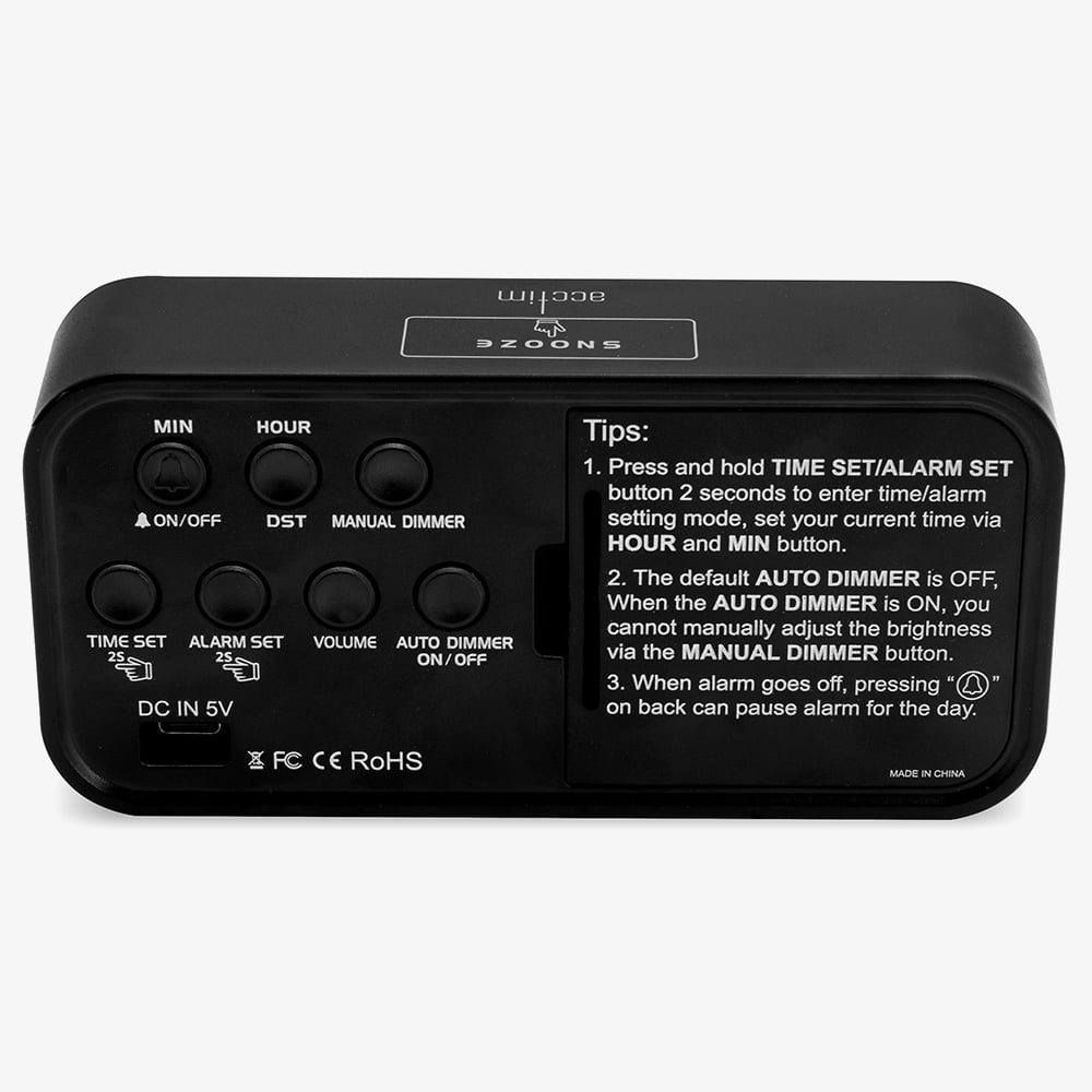 Acctim Silas Green LED Digital Alarm Clock 16575