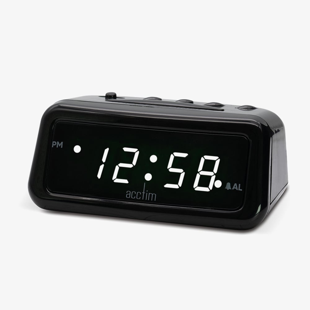 Acctim Cory Black LED Smart Connector Alarm Clock 16542