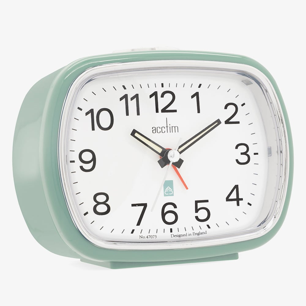 Acctim Camille Sage White Dial Alarm Clock 15465