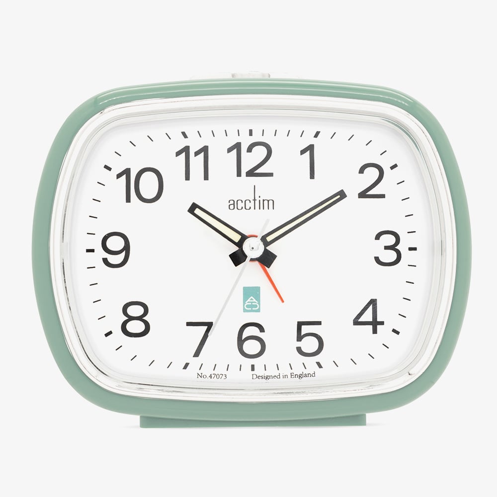 Acctim Camille Sage White Dial Alarm Clock 15465