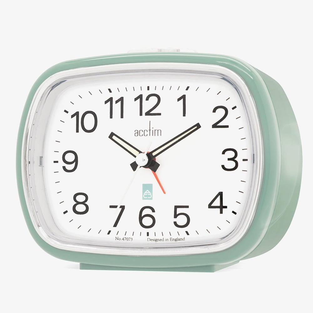 Acctim Camille Sage White Dial Alarm Clock 15465
