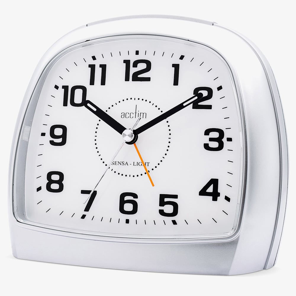 Acctim Sensa-Light Three White Dial Silver Alarm Clock 14697