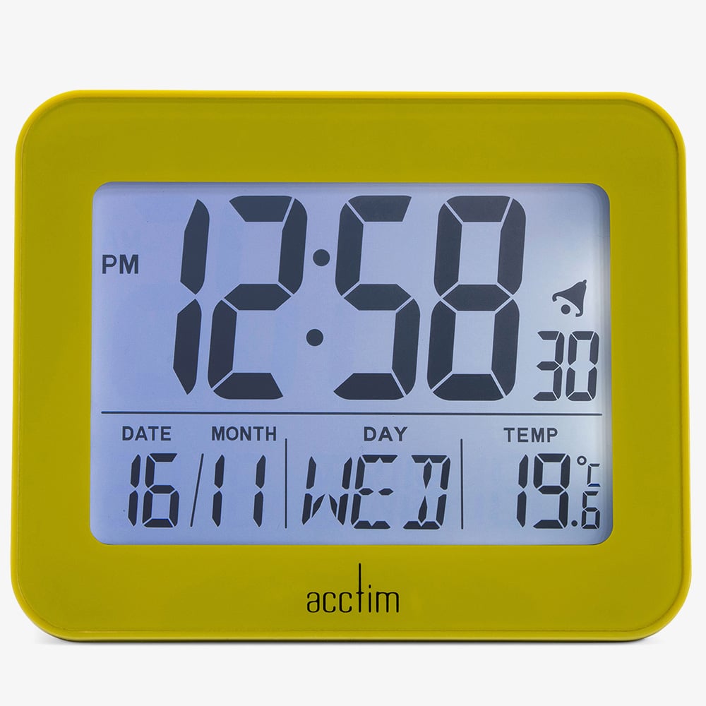 Acctim Otto Superbrite Yellow Digital Alarm Clock 16355