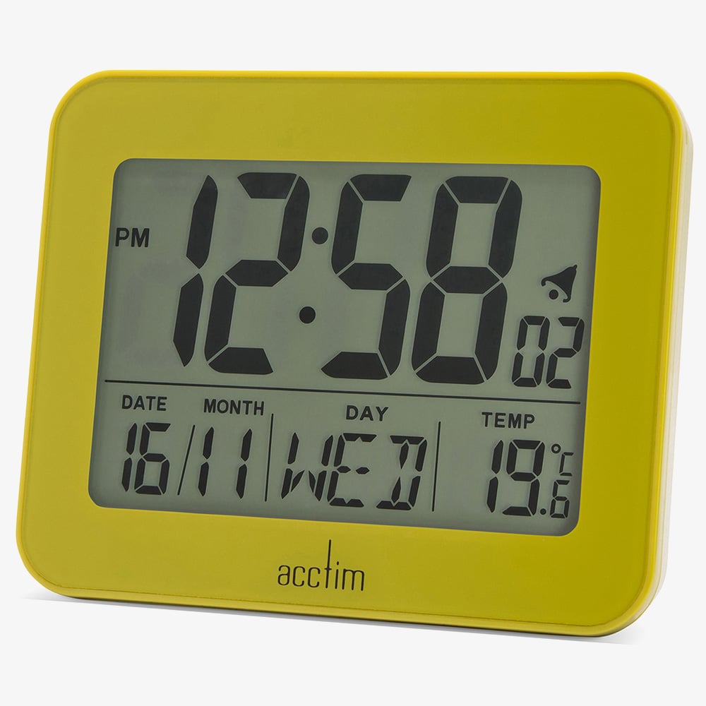 Acctim Otto Superbrite Yellow Digital Alarm Clock 16355
