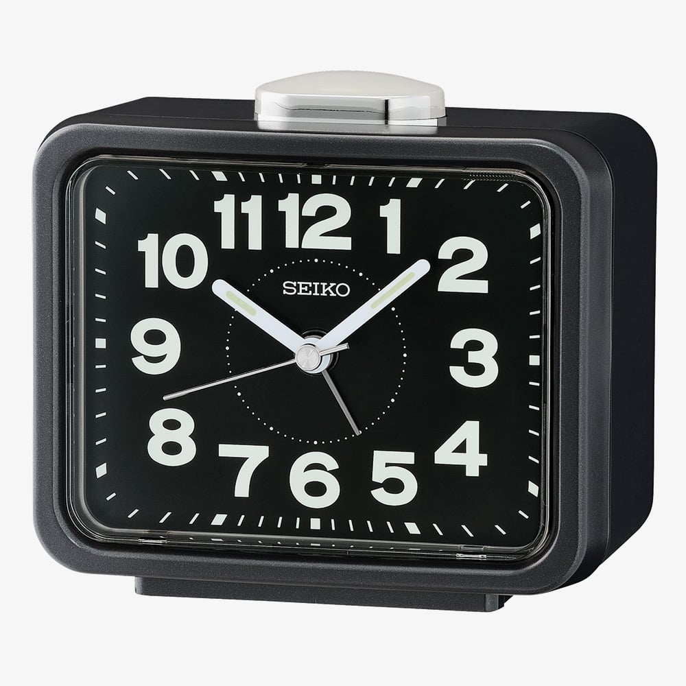 Seiko Retro Black Bell Alarm Clock QHK062K