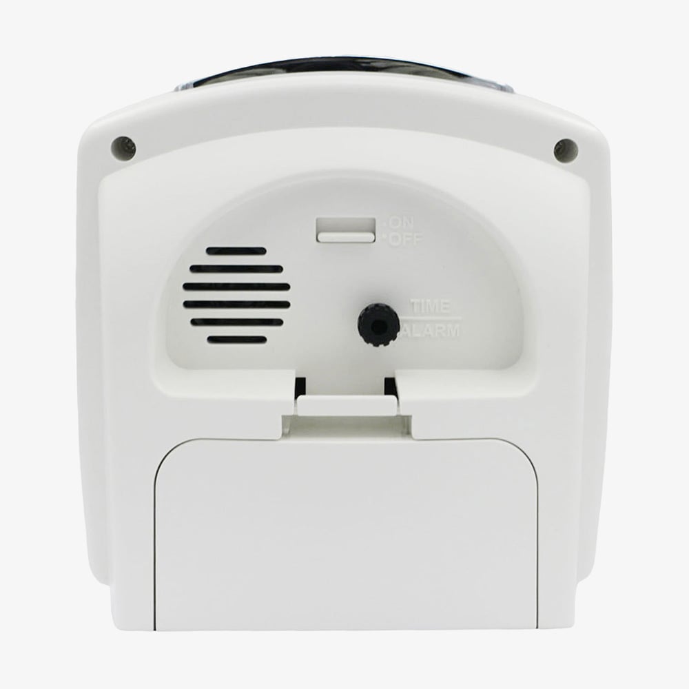Seiko Retro White Patterned Dial Green Alarm Clock QHP012M