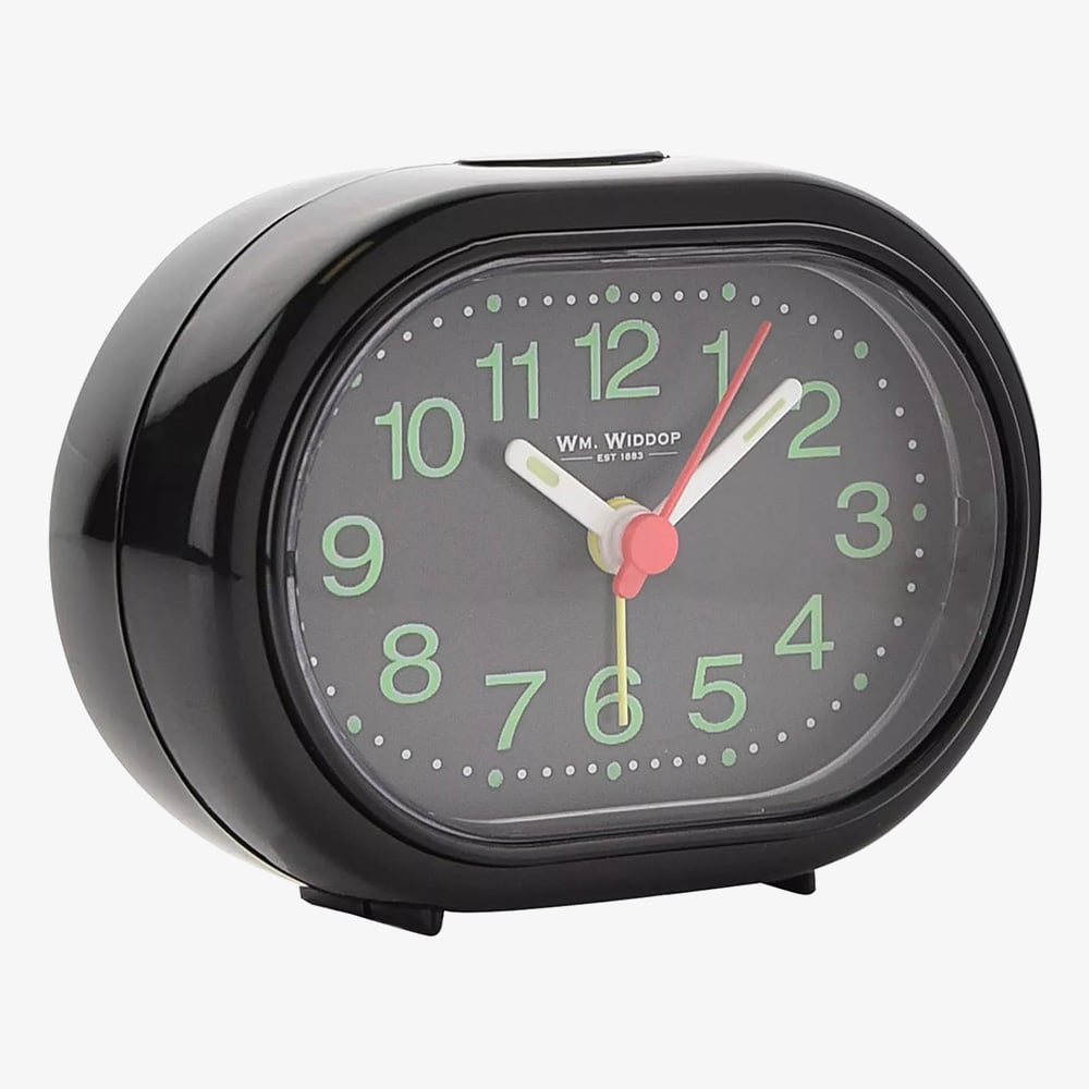 Hometime Oval Beep Function Black Alarm Clock 5155B