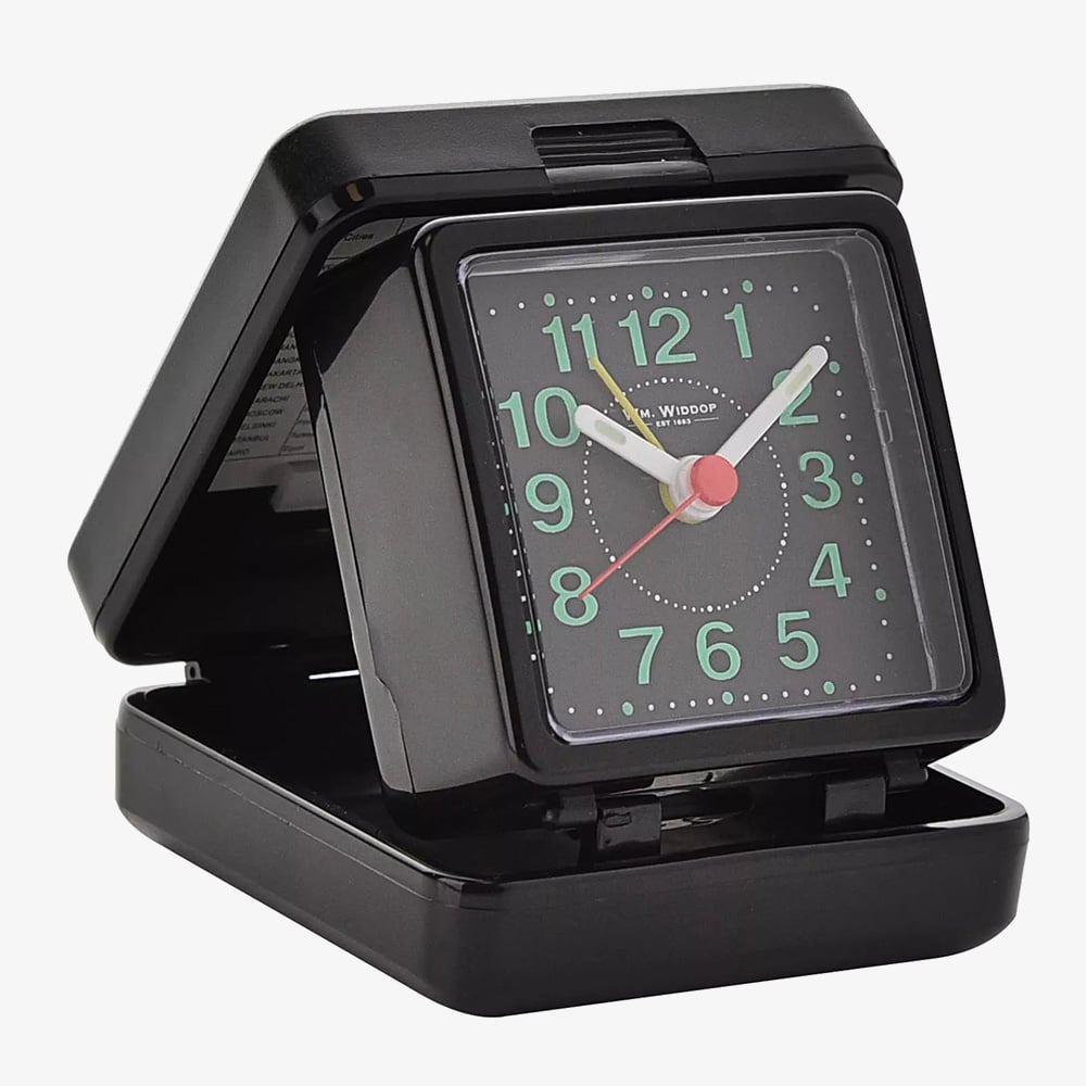Hometime Black Travel Alarm Clock 5165B