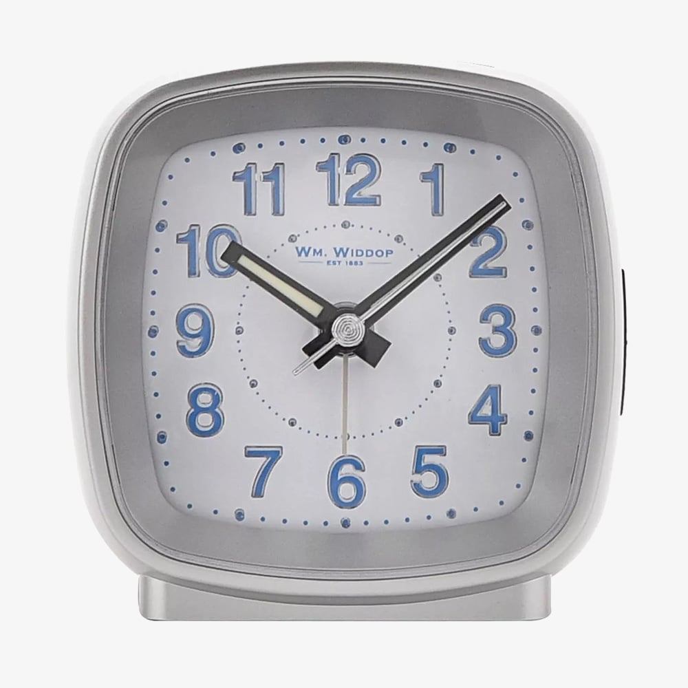 Hometime Silver Cushion Shaped Alarm Clock 5205S