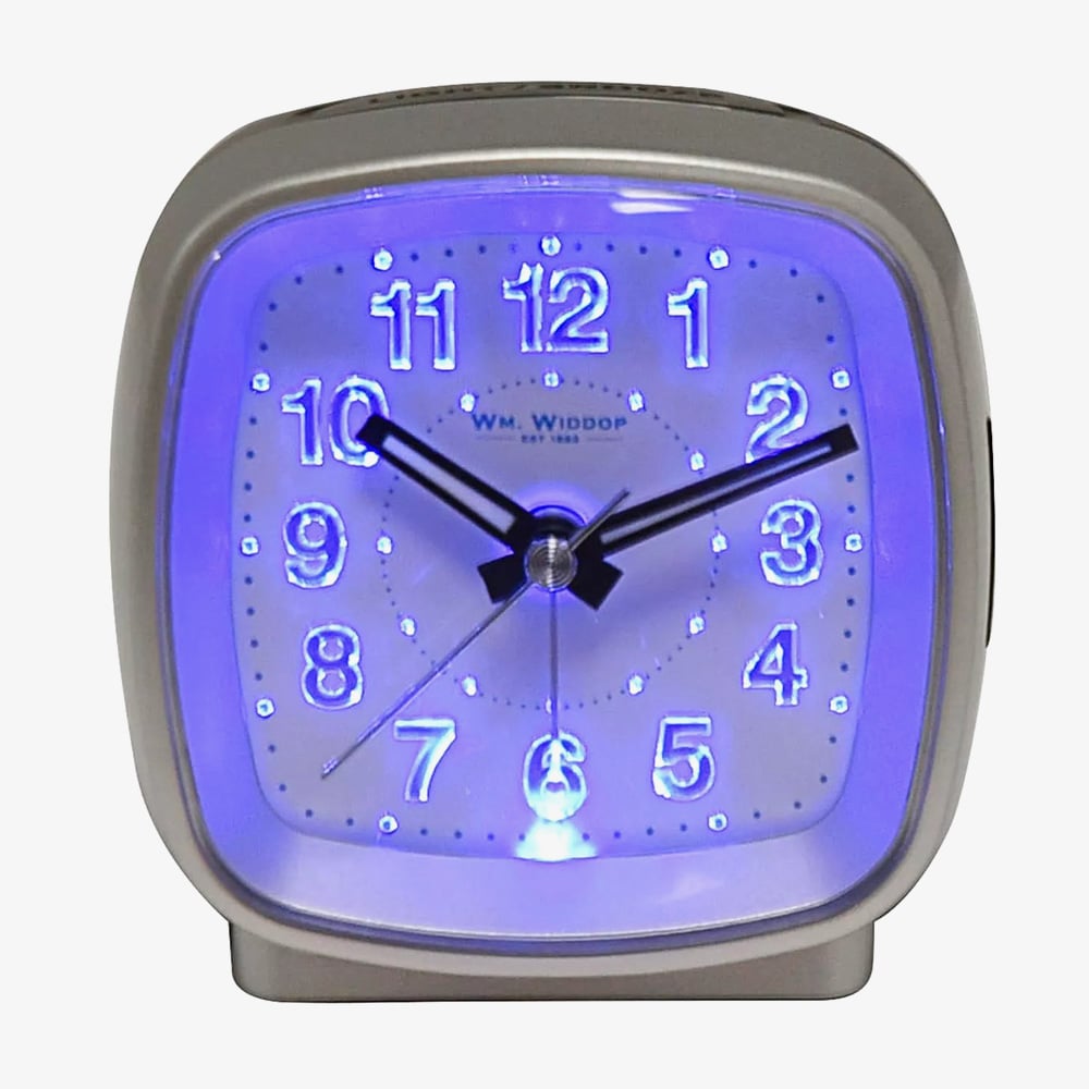 Hometime Silver Cushion Shaped Alarm Clock 5205S