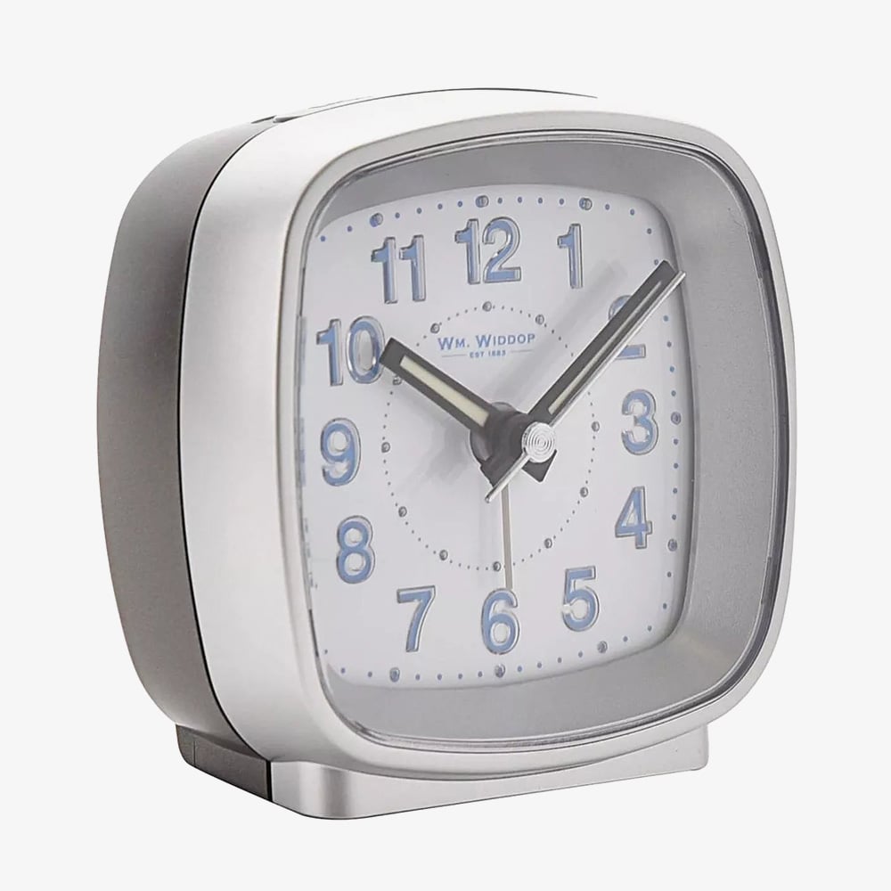Hometime Silver Cushion Shaped Alarm Clock 5205S