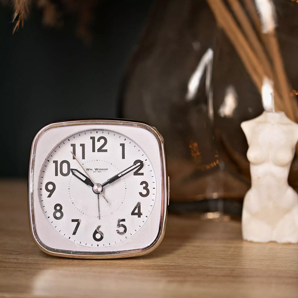 Hometime Square White Alarm Clock 9767W