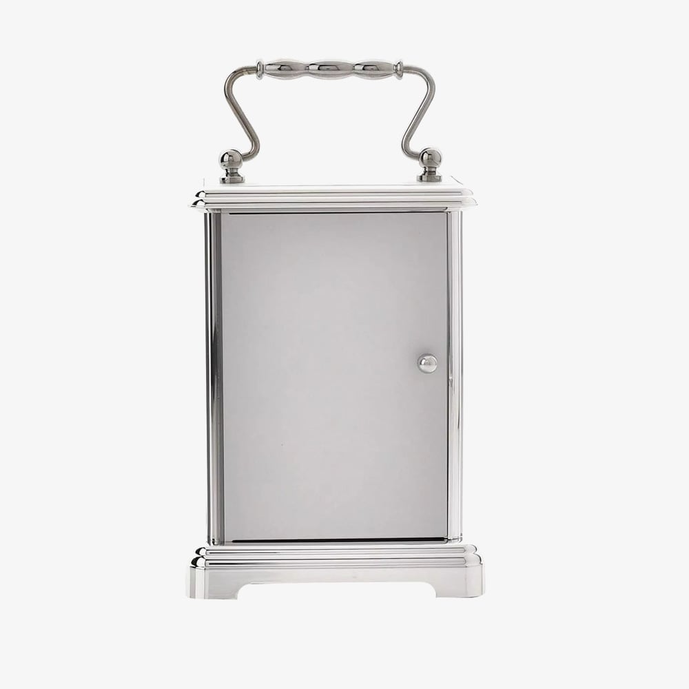 WM Widdop Silver Gilt Dial Carriage Clock W4312